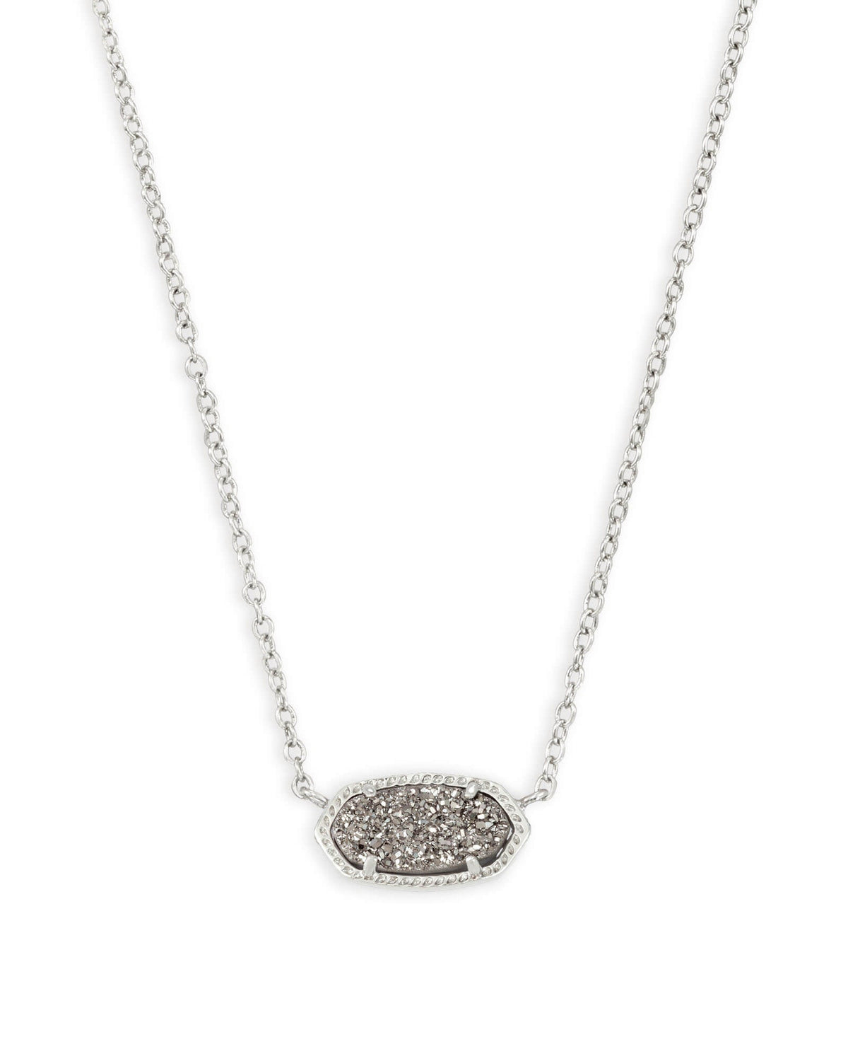 Kendra Scott Elisa Rhodium Platinum Drusy Necklace