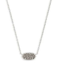 Kendra Scott Elisa Rhodium Platinum Drusy Necklace