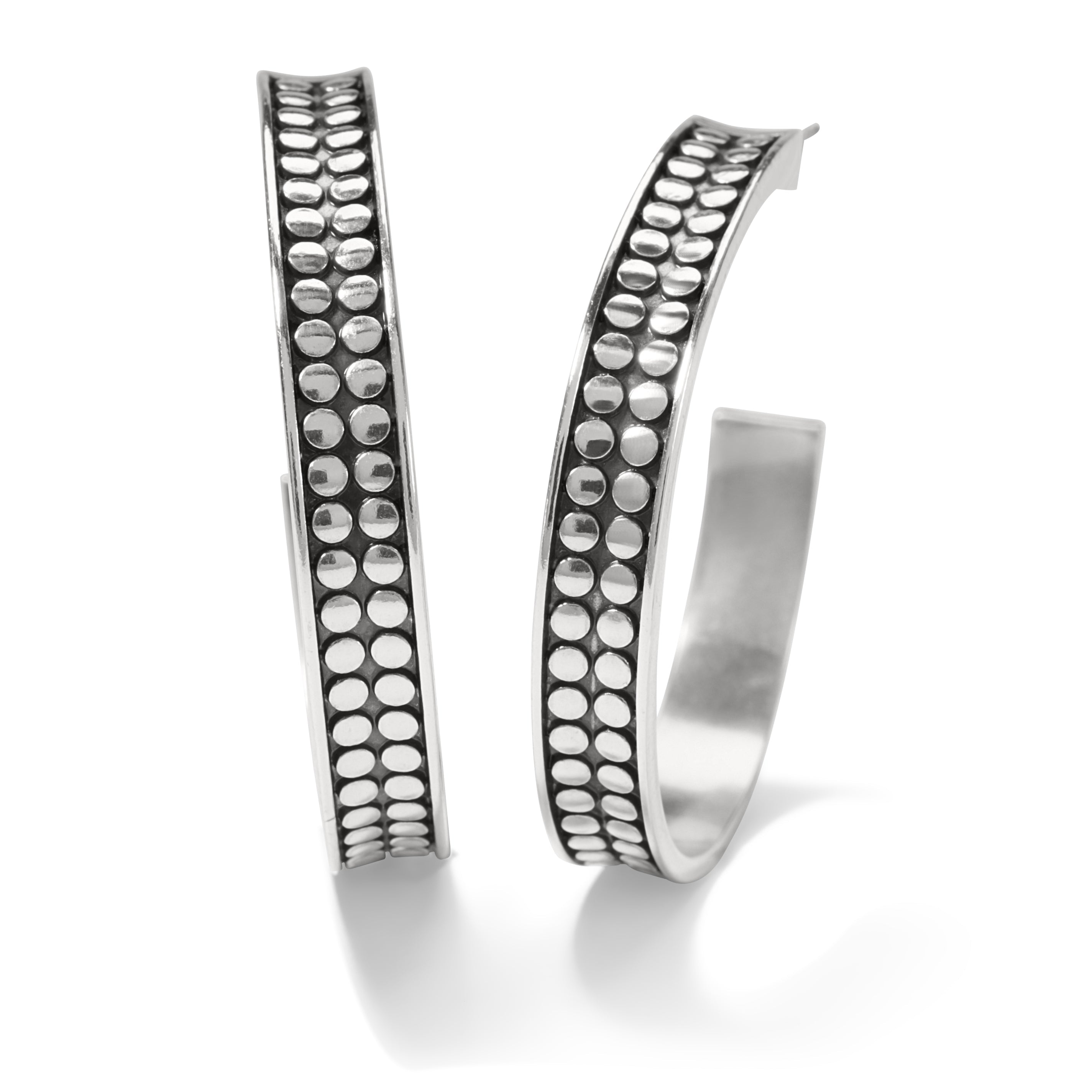 Pebble Dot Medium Hoops Front View