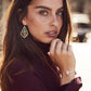 Addie Gold Drop Earrings In Silver Filigree Mix model image