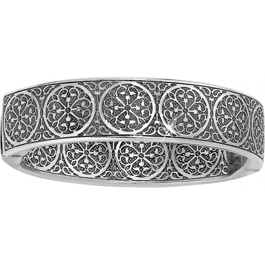 Ferrara Thin Hinged Bangle Bracelet Silver Front View