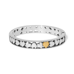 Mystery Of Love Hearts Hinged Bangle