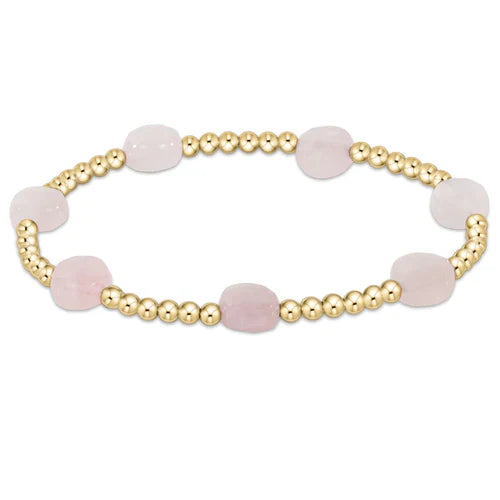 Admire Gold 3mm Bead Bracelet - Pink Opal - enewton