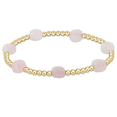 Admire Gold 3mm Bead Bracelet - Pink Opal - enewton