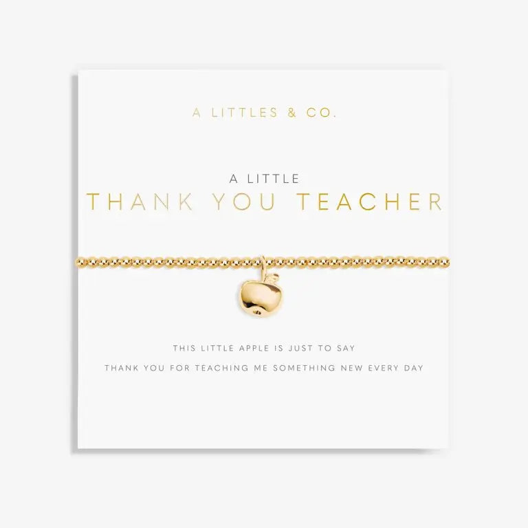 A Little Thank You Teacher - Gold Bracelet Card View