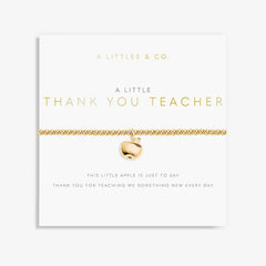 A Little Thank You Teacher - Gold Bracelet Card View