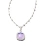 Kendra Scott Davie Intaglio Pendant Necklace In Rhodium Lavender Opalite Butterfly.