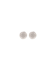 Dira Coin Stud Earring Rhodium Metal