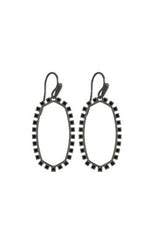 Elle Open Frame Earring Gunmetal Black Spinel