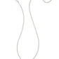 Cailin Crystal Pendant Necklace In Rhodium Metal White.