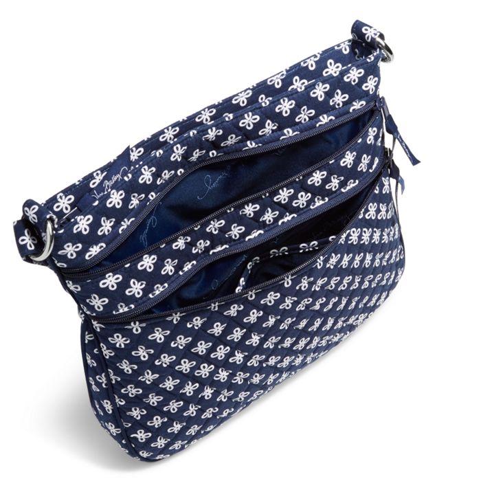 Xavier Triple Zip Hipster Crossbody Navy pockets