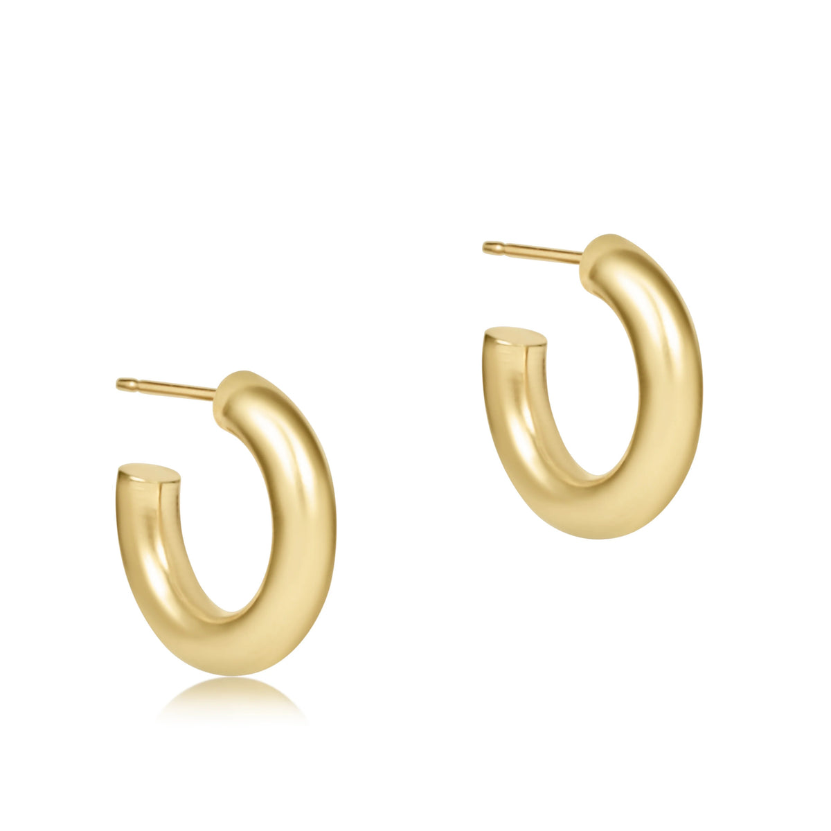 Round Gold 0.5" Post Hoop - 4mm