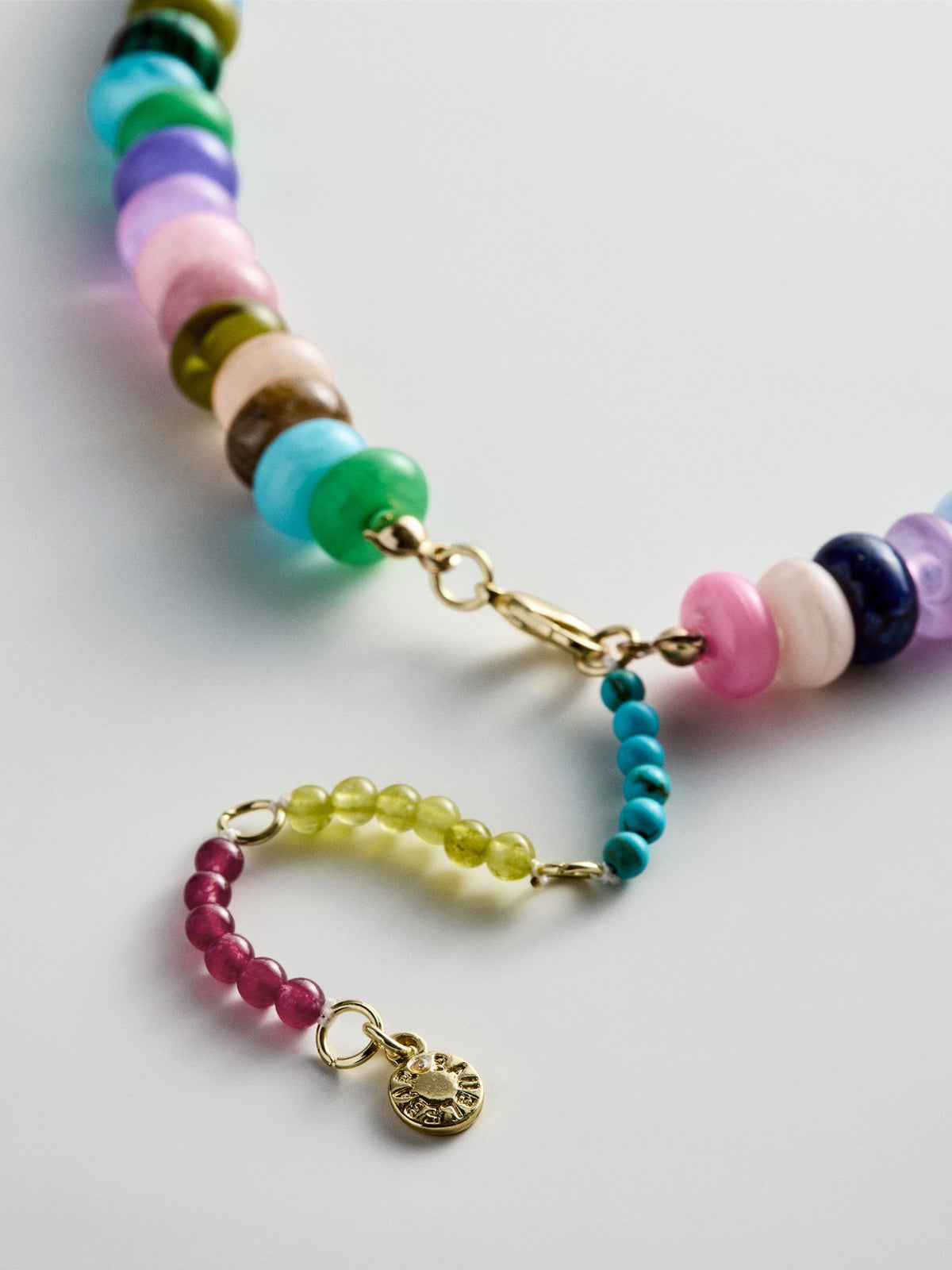 BaubleBar Joyce necklace lobster clasp and multicolored beaded extender