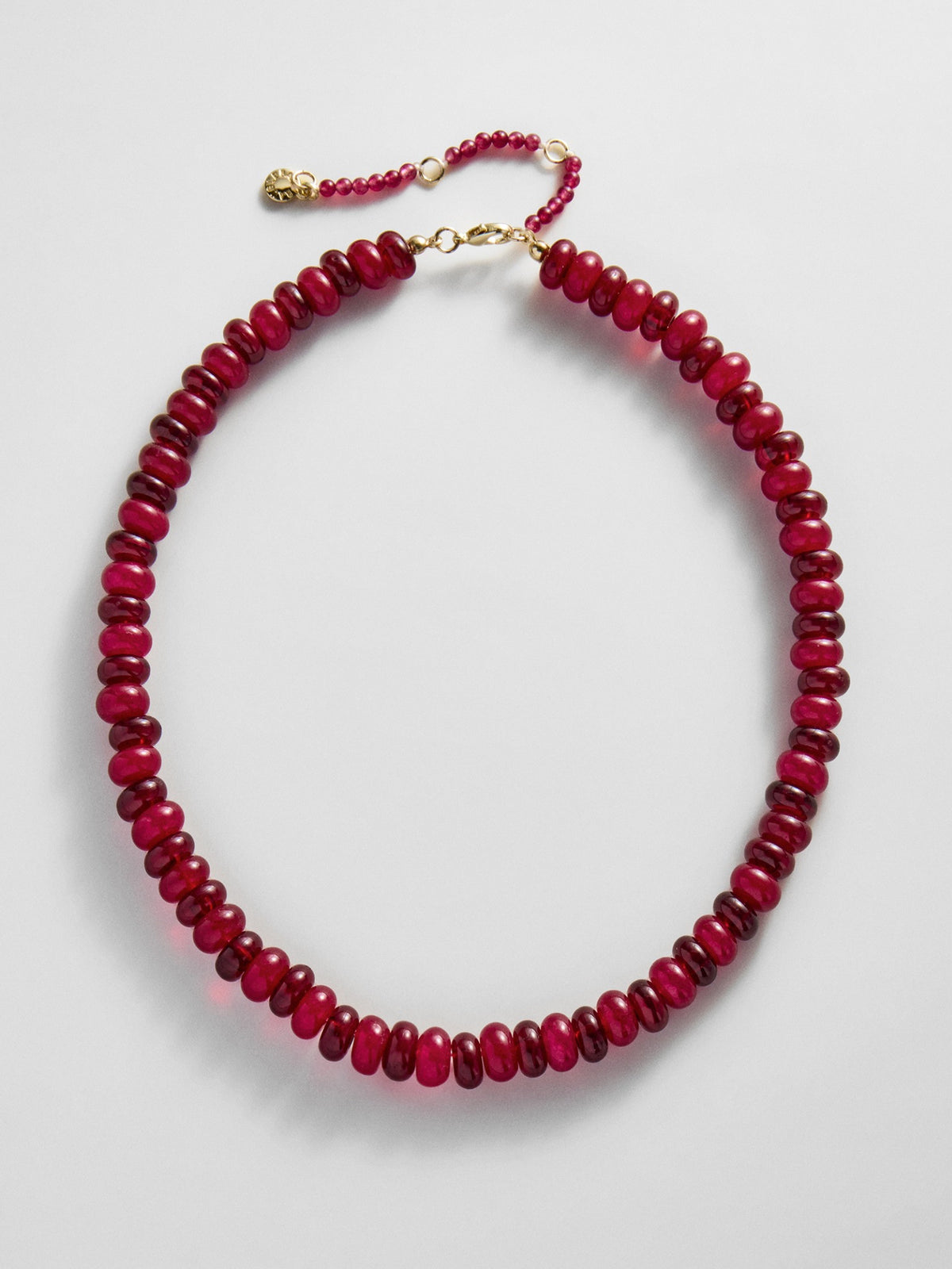 BaubleBar Joyce Semi-Precious Beaded Necklace in red with clasp and extender