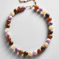 BaubleBar Mini Jane Beaded Necklace in Brown Multi with pink, brown and cream beads