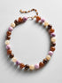 BaubleBar Mini Jane Beaded Necklace in Brown Multi with pink, brown and cream beads
