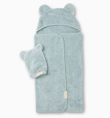 Hooded Towel + Wash Mitt Set