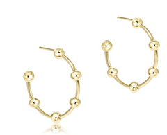 Beaded Simplicity 1" Post Hoop - 4mm Gold