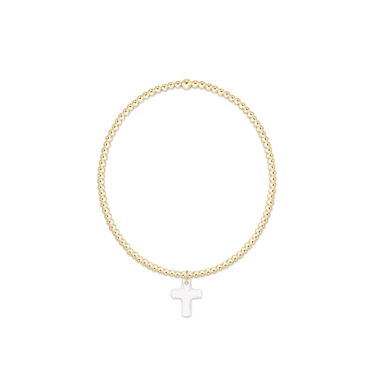 Classic Gold 2mm Bracelet - Blessed Crystal Charm
