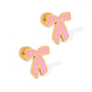 Screwback Stud Earrings - Conley Pink Bow