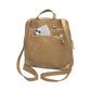 Back view of Beaudin Riley bronze backpack showing adjustable straps and zippered pocket