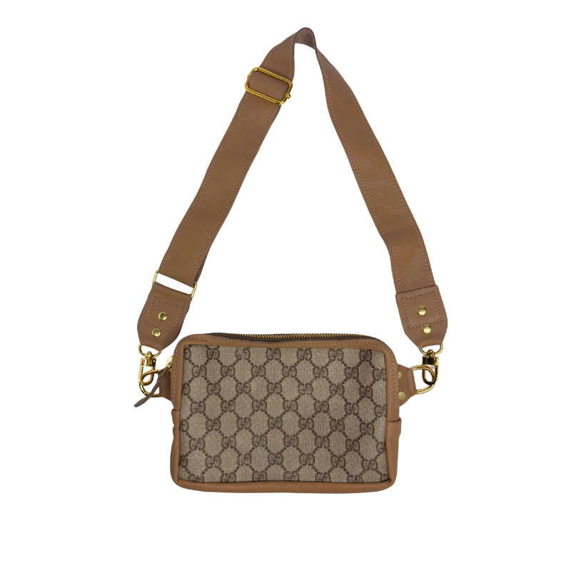 Beaudin Designs Bella Belt Bag in Mocha Mousse with adjustable leather strap