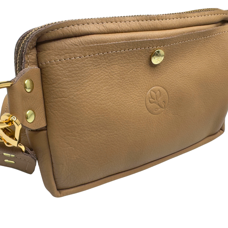 Beaudin Designs Bella Belt Bag in Mocha Mousse, back pocket detail