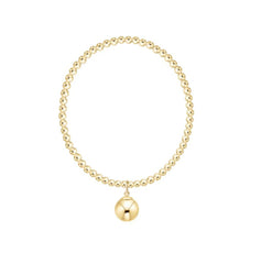 Extends Classic Gold 3mm Bracelet - Classic Gold 10mm Charm