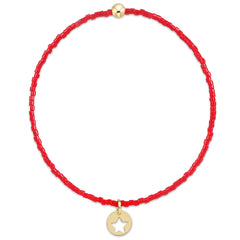 Extends Hope Classic Bracelet - Bright Red - Star Small Gold Disc
