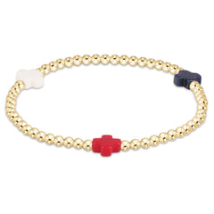 Extends Signature Cross 3mm Gold Bracelet - Firecracker