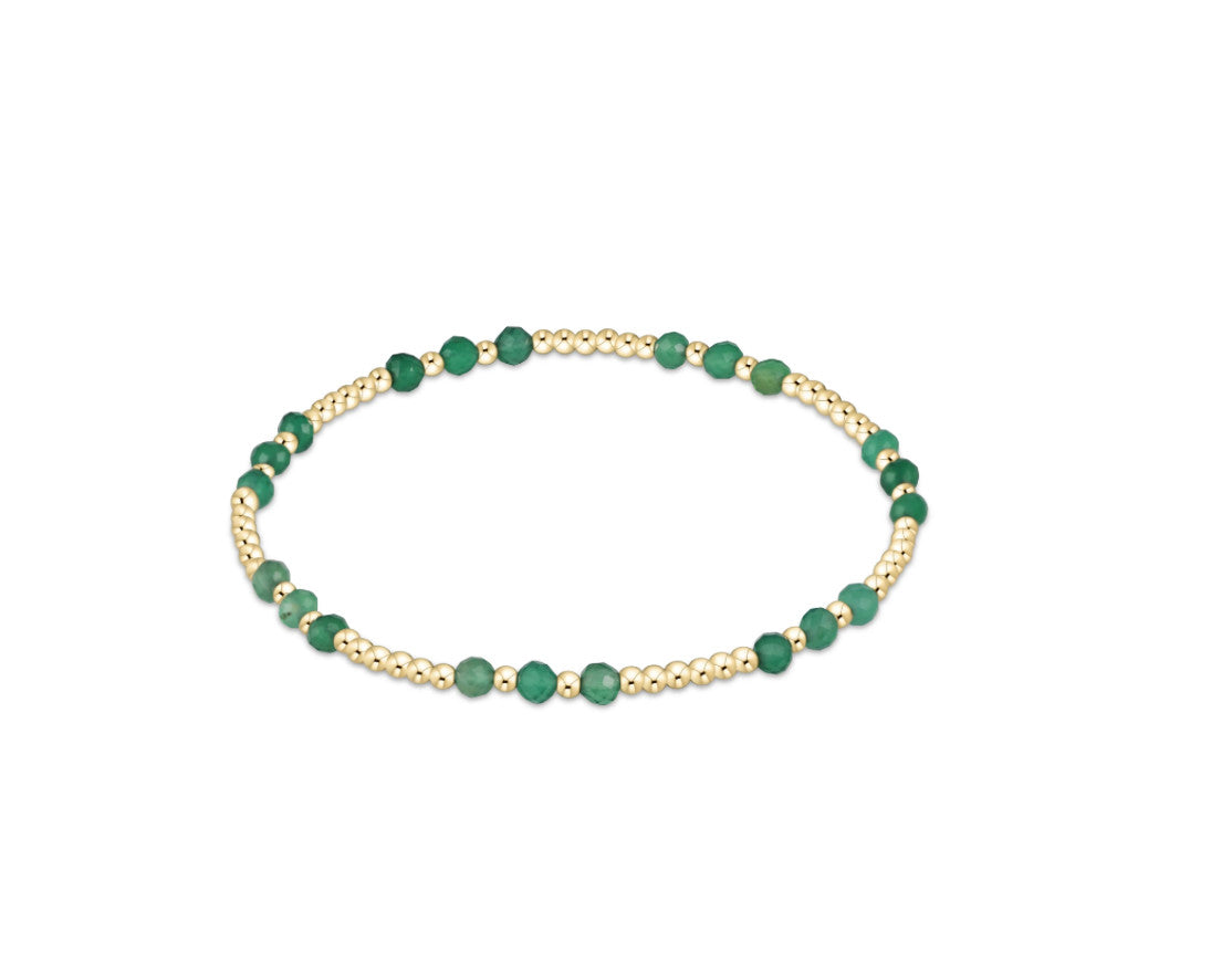 Gemstone Gold Joy Pattern 3mm Bead Bracelet