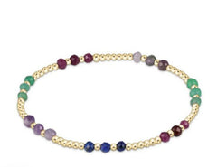 Gemstone Gold Joy Pattern 3mm Bead Bracelet