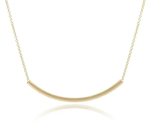 16" Necklace Gold - Bliss Bar Gold Front View