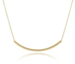 16" Necklace Gold - Bliss Bar Gold Front View