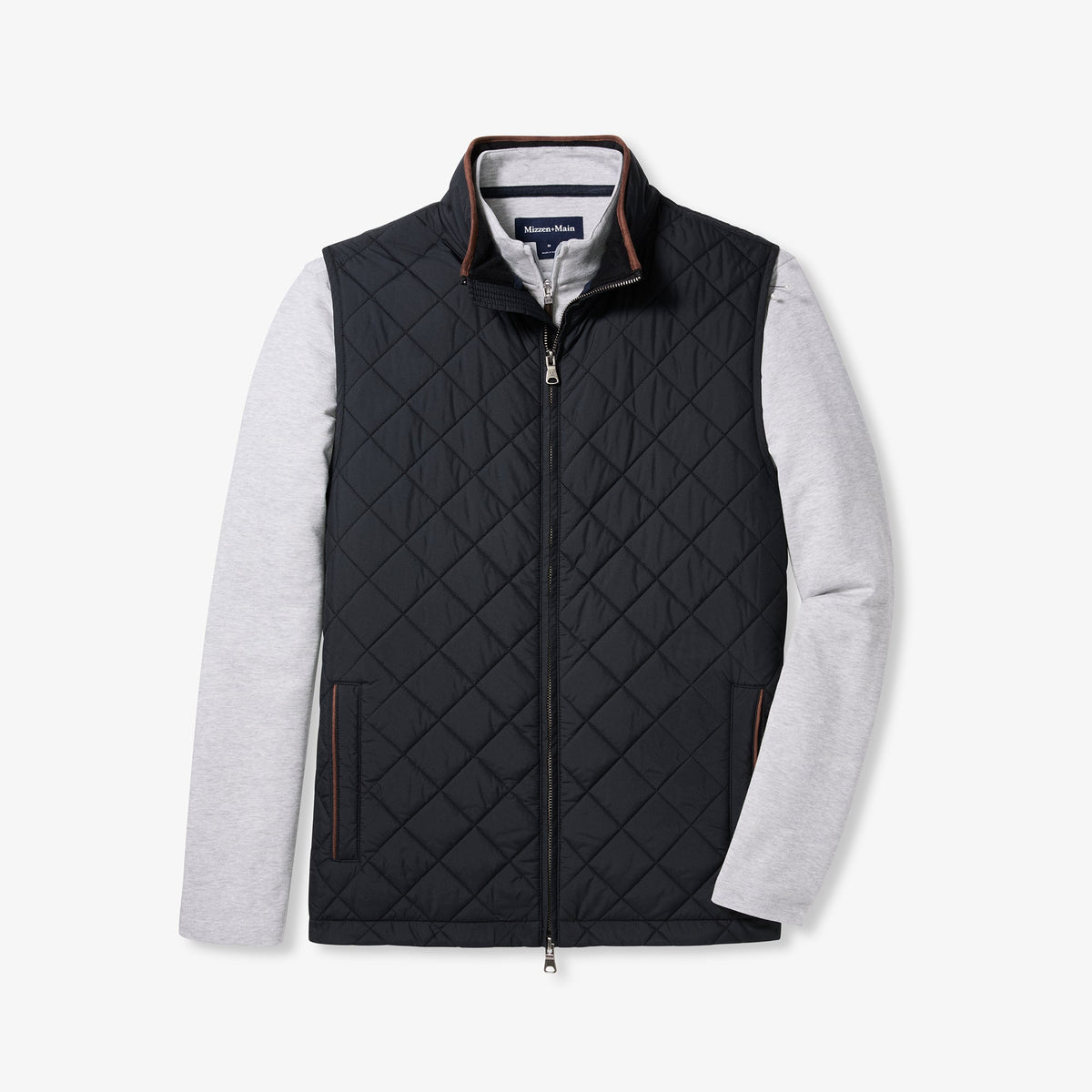 Mizzen+Main Brentwood Quilted Vest in Black