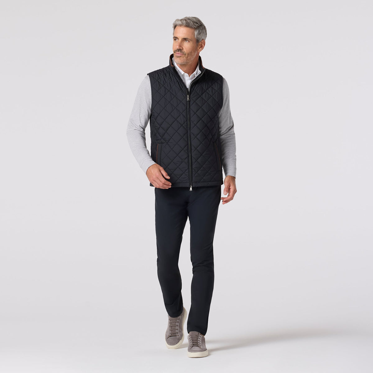 Mizzen+Main Brentwood Quilted Vest in Black
