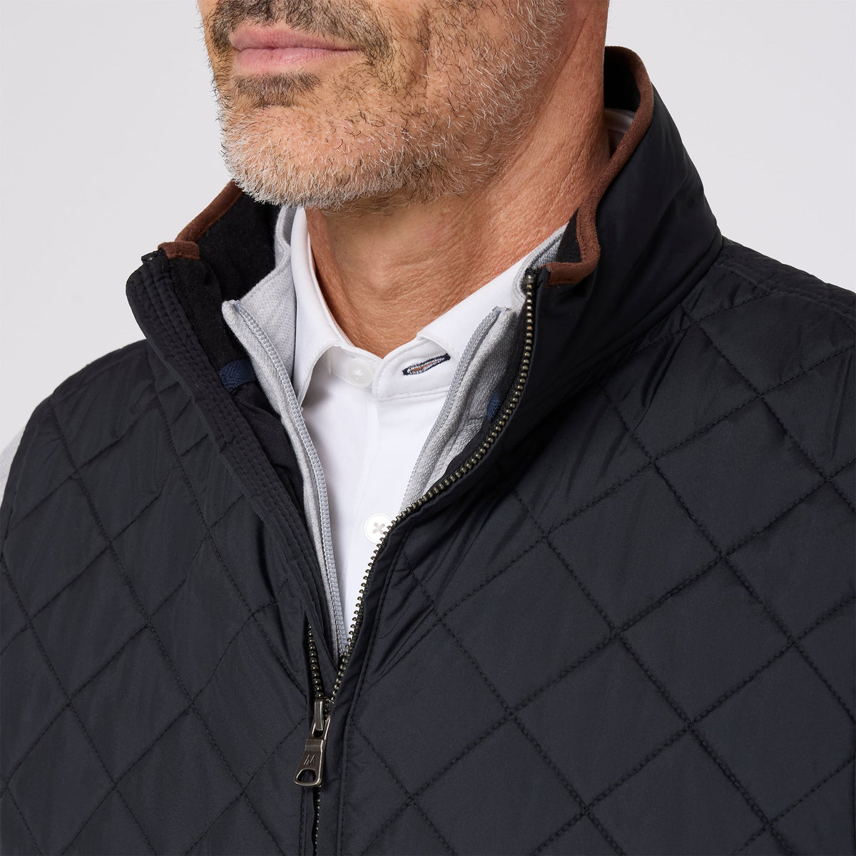 Mizzen+Main Brentwood Quilted Vest in Black