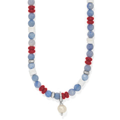 Americana Beach Pearl Charm Necklace