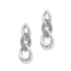 Cleo Pave Link Post Drop Earrings