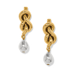 Brighton Interlok Single Knot Drop Earrings - Silver-Gold