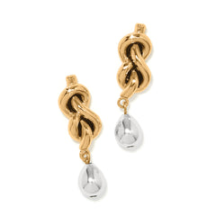 Brighton Interlok Single Knot Drop Earrings - Silver-Gold