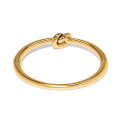 Interlok Single Knot Hinged Bangle - Gold