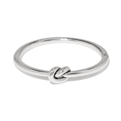 Interlok Single Knot Hinged Bangle - Silver