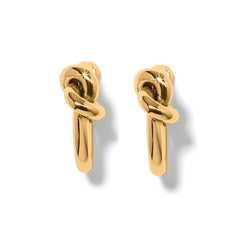 Interlok Single Knot Hoop Earrings - Gold