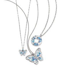 Kyoto In Bloom Indigo Petite Butterfly Necklace