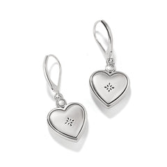 Mosaic Heart Two Tone Leverback Earrings