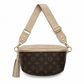 Britt Belt Bag - Upcycled Monogram Full Front - Stone detail view 1