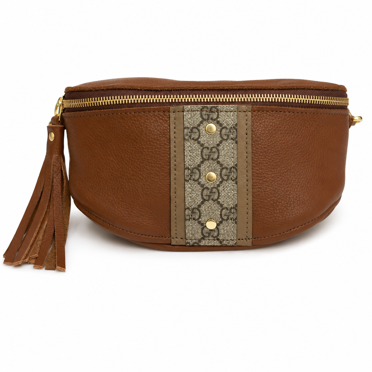 Britt Belt Bag - Upcycled Interlock - Sienna front view