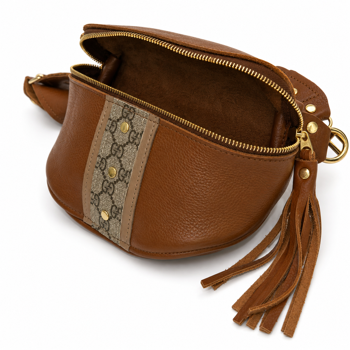 Britt Belt Bag - Upcycled Interlock - Sienna detail view 1