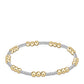 Classic Joy Pattern 4mm Bead Bracelet - Mixed Metal